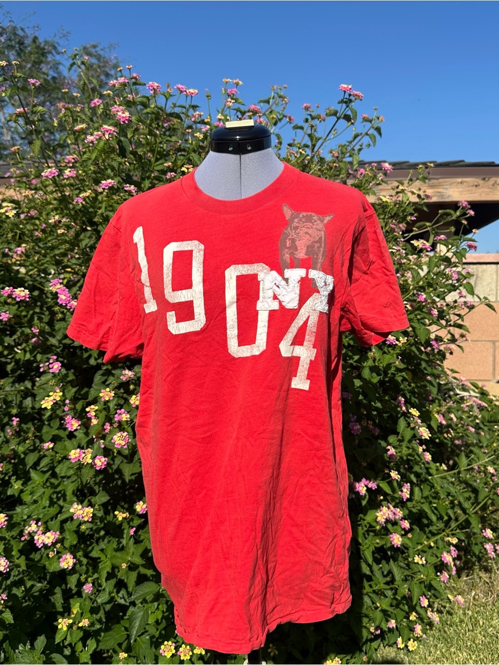 Vintage Ruehl No.925 Red 1904 NY French Bulldog Graphic Tee Size XL